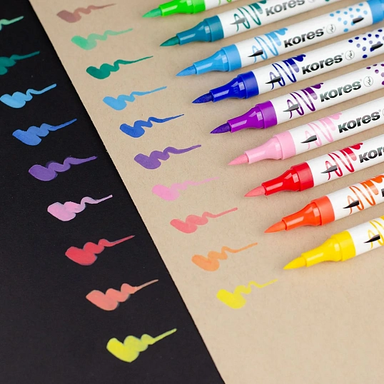 Набор маркеров Kreative Markers Acrylic duo tip пластиковый бокс 12цв,23121