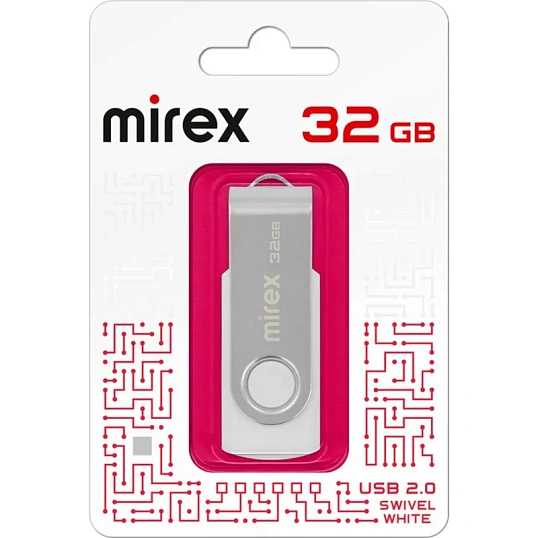 Флеш-память Mirex USB SWIVEL WHITE 32Gb (13600-FMUSWT32 )