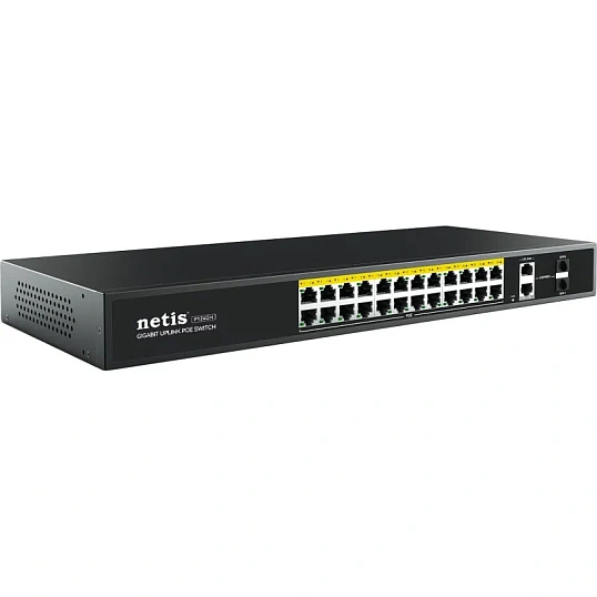 Коммутатор Netis P124GH неуправл PoE+, 24х100 Мбит PoE+, 1х1000 Мбит Uplink