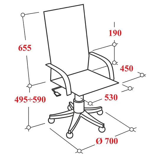 Кресло VB_Echair-658 PU кожзам черный пластик