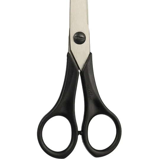 Ножницы Крамет 160мм Soft touch с симметричными ручками, черные Н-088