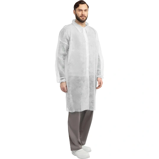 Халат на кнопках 20гр/м2 р.XXL, белый (10шт/упак),арт.406-877-003,к