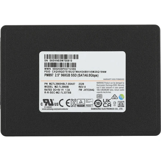 Жесткий диск SAMSUNG 960Gb PM897 2.5 SATA-III(MZ7L3960HBLT-00A07)