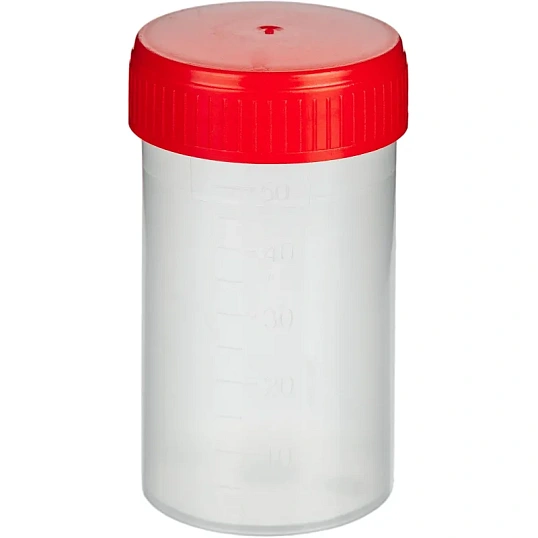 Контейнер д/сбора биопроб 60 мл стерил.,  инд. уп,  50 шт/уп ЕВРОКЭП