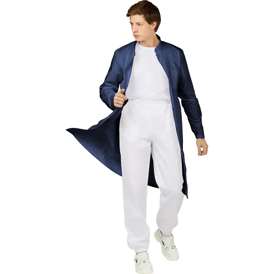 Халат для пищевого пр-ва у17-ХЛ муж.ХАССП  син.(р.56-58) р.182-188