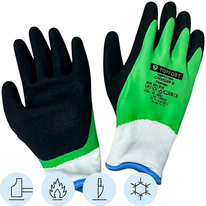 Перчатки TOPFORT ут. КЩС МБС от порез.прокол. с дв. лат. Фриз Сполдер D р.8