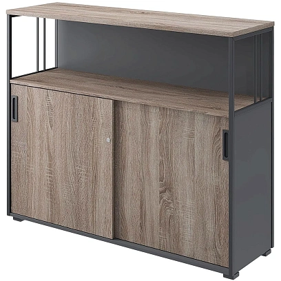 Шкаф-купе Комус Мебель К-Loft 241Н042 1370х420х1116 дуб сонома темн/графит