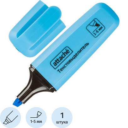 Маркер текстовыделитель Attache Palette 1-5мм голубой HL6010