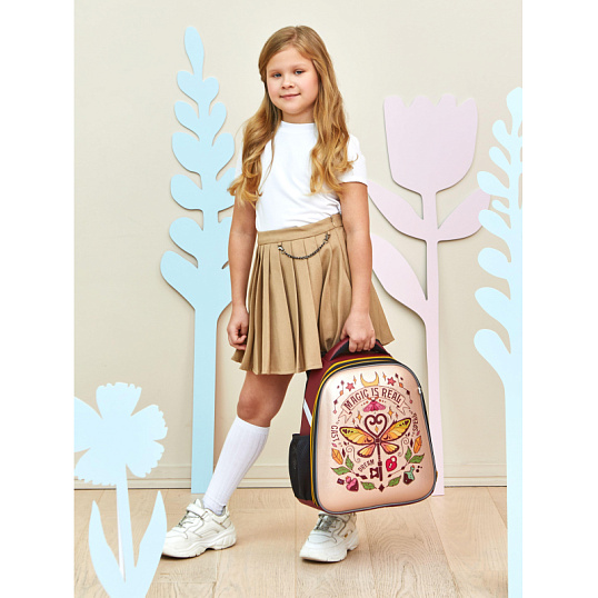 Ранец Комус Класс Basic Magic is real , золотой, 2 отд, эргоном спинка