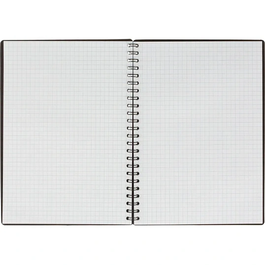 Бизнес-тетрадь Комус А5 60л, кл., обл.пластик, спираль, синяя Classic