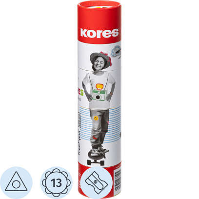 Карандаши цветные KOLORES трехгр. 12шт/наб + 1 ч/г,точилка,карт.тубус 93319