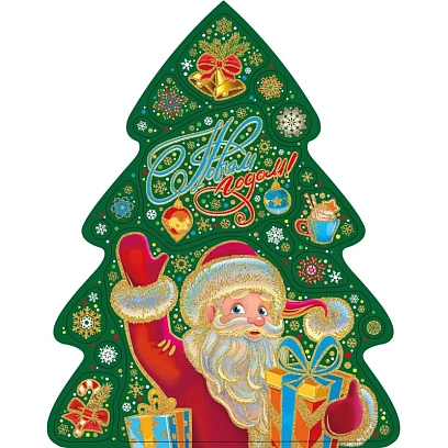 Наклейка на окно НГ Яркая елочка, с раскраской, 30x38см, 90306