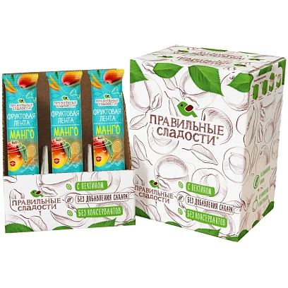 Пастила ПС Фруктовая лента Манго,15гх30шт/уп