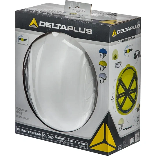 Каска защитная DELTA PLUS GRANITE PEAK, белая (GRAPEBCFL)