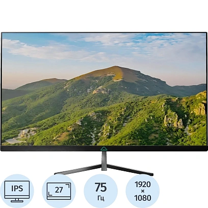 Монитор БЕШТАУ М2701/FHD(PN:LCD)(27/FHD/75Hz/IPS/VGA/HDMI/DP/VESA/Чёрный)
