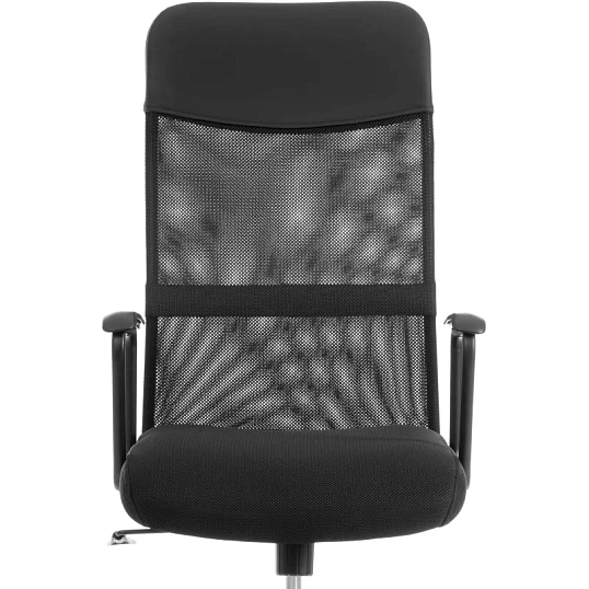 Кресло ТЧ Комус Мебель Easy Chair 619, сетка/экокожа, черный, хром