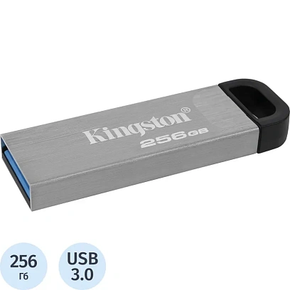 Флеш-память Kingston DataTraveler Kyson, USB 3.2 G1, сереб, DTKN/256GB