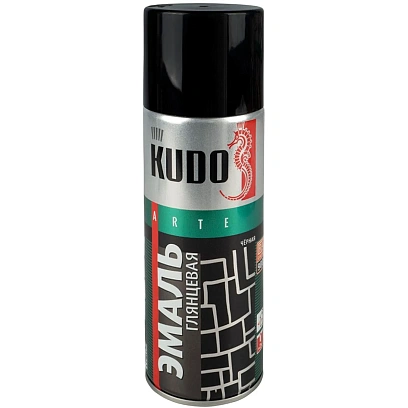 Краска аэрозоль черная глянц. 520 мл (1/12)( kudo ku-1002)