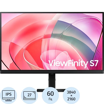 Монитор Samsung 27 S7 S27D700EAUXEN 4K/IPS/60Гц/HDMI/DP/USB/черный