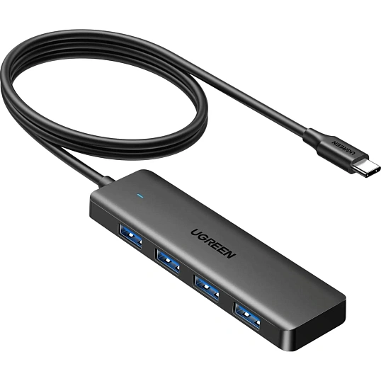 Разветвитель USB UGREEN CM219 (75582) 4Port USB-A 3.2 Gen1 Hub,с USB-C,черн