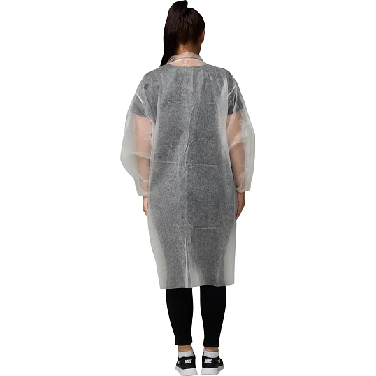 Халат н/с процед, рук.рез, лип, XL(52-54), пл 30, бел, Комус, 10шт/уп