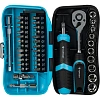 Набор отверток Topfort с трещоткой, битами, головками, 39 предм (549139)
