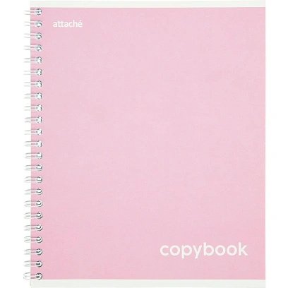 Тетрадь общая А5 80л Attache Акварель гребень картон розовый
