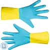Перчатки хозяйственные Gloves Lux BICOLOR сине-желтые р.S