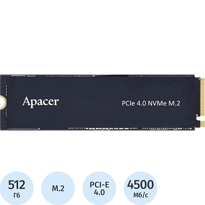 SSD накопитель Apacer SSD AS2280Q4X 512Gb M.2 2280 G4x4(AP512GAS2280Q4X-1)