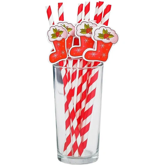 Трубочки для коктейля 'Носочек', набор 10 шт. НГ, 4299500