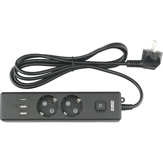 Удлинитель Power Cube, 2р/1.9 м выкл.,3USB, 3.5кВт,16А,3x1,0 черн(PC-5B-2M)