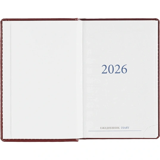 Ежедневник датированный 2026, бордо,А6, 100х150 мм,336 стр,Agenda