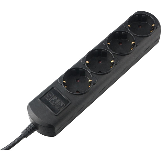 Удлинитель Power Cube 3м, 4р, без выкл., 10А черн. (PC-1B-3M)