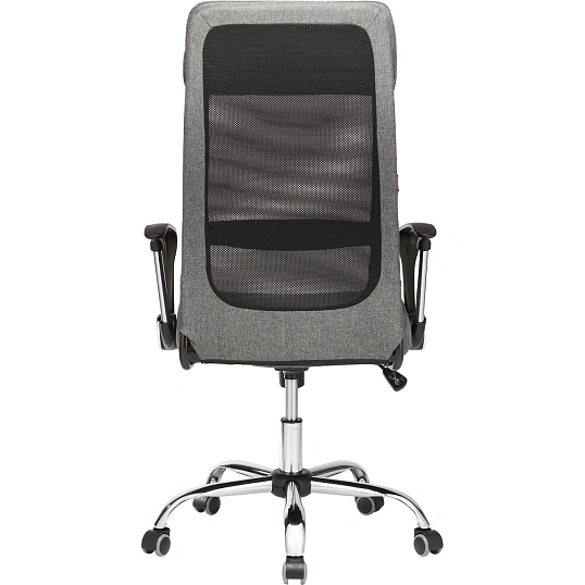 Кресло для руководителя Комус Мебель 589 TC серое (ткань/сетка, металл)