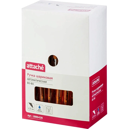 Ручка шариковая автоматическая Attache Bo-bo син,масл,0,35мм,оранж.к,Россия