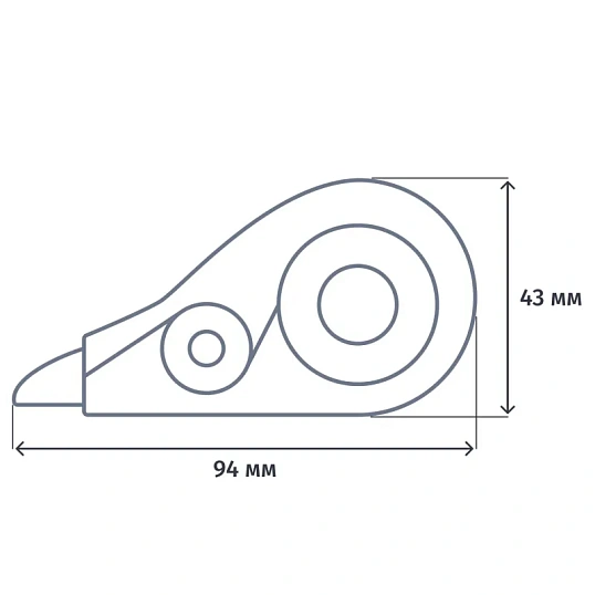 Корректирующая лента 5ммx8м Attache Black & White черный корпусбелый колп