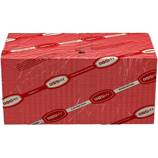 Салфетки бумажные 2 сл 23х24 см красные 250 шт/уп