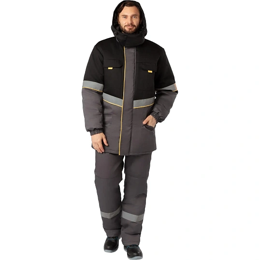 Куртка рабочая зимняя муж з43-КУ сер/чер (р.44-46) 170-176 (серия З)