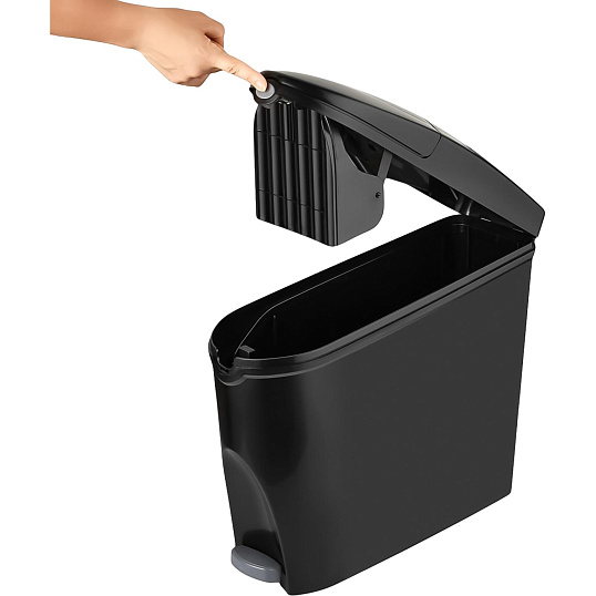 Ведро мусорное с педалью Luscan Slim 20 л, черное, пластик