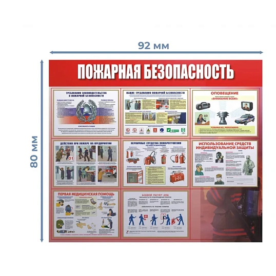Информационный стенд-плакат Пожарная безопасность 920х800 мм