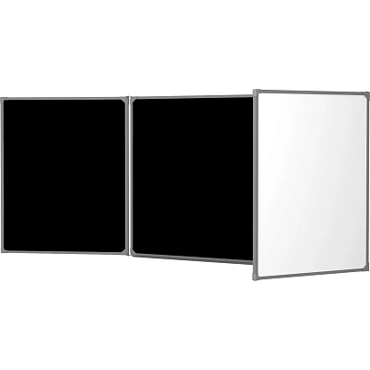 Доска магнитно-меловая Attache Loft комбин. 3-эл.100x300 (2-ств)черный(бел)