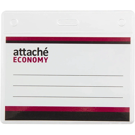 Бейдж Attache Economy 78x96 150мкм,шнурок 45см син, вкладыш 60x90 5шт/уп