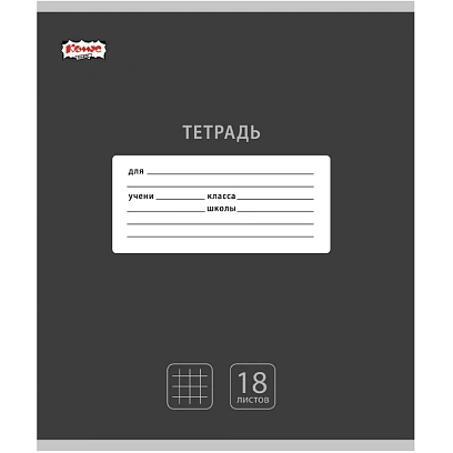 Тетрадь школьная А5, 18 л. клетка, Интенсив Черный, 10шт/уп арт.1742277