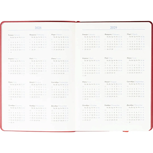 Ежедневник недатированный ATTACHE Soft touch А5, 140х200мм, 136л, красный