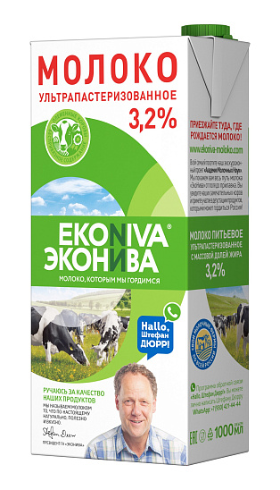 Молоко ультрапаст.ЭкоНива 3,2% 1000 мл. TBA SlimCap СБ