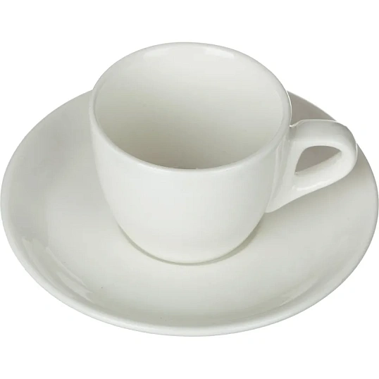 Кофейная пара Chan Wave Classic, фарфор, белая, 85мл, фк0185