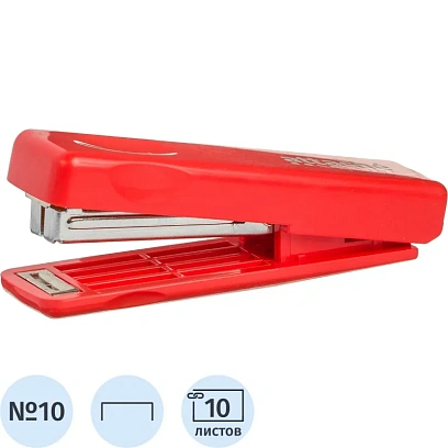 Степлер Attache Selection PSR1010-1 (№10) до 10 лист., пластик, красный