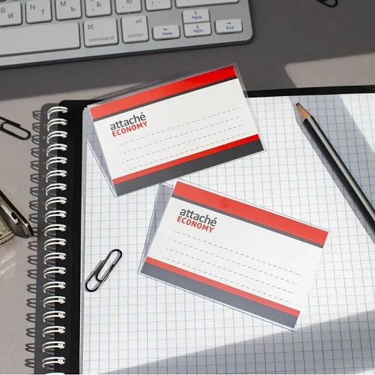 Бейдж 90х55мм Attache Economy металл зажим/булавка (50шт),18мкм