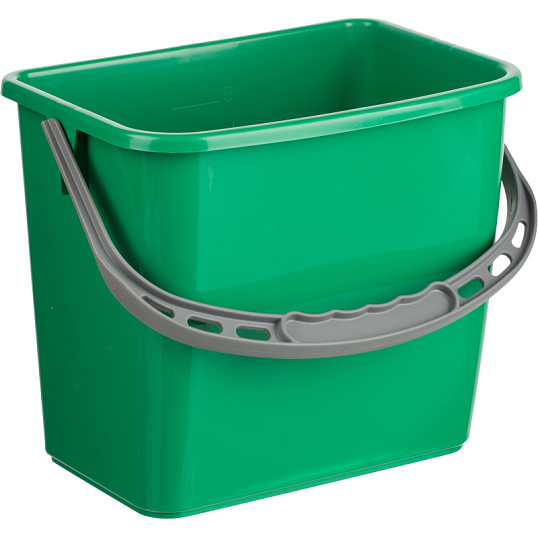 Ведро FBK 6л зеленое, с мерной шкалой, прямоугольное26x19x21,5 см., 91027-5
