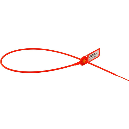 Пломба пластиковая номерная, одноразовая, 530мм, красная, 50шт/уп